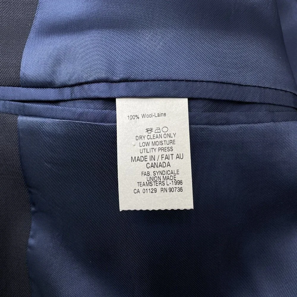 Ralph Lauren Black Label Blazer Coat Wool Academia Office Business Blue 40L
